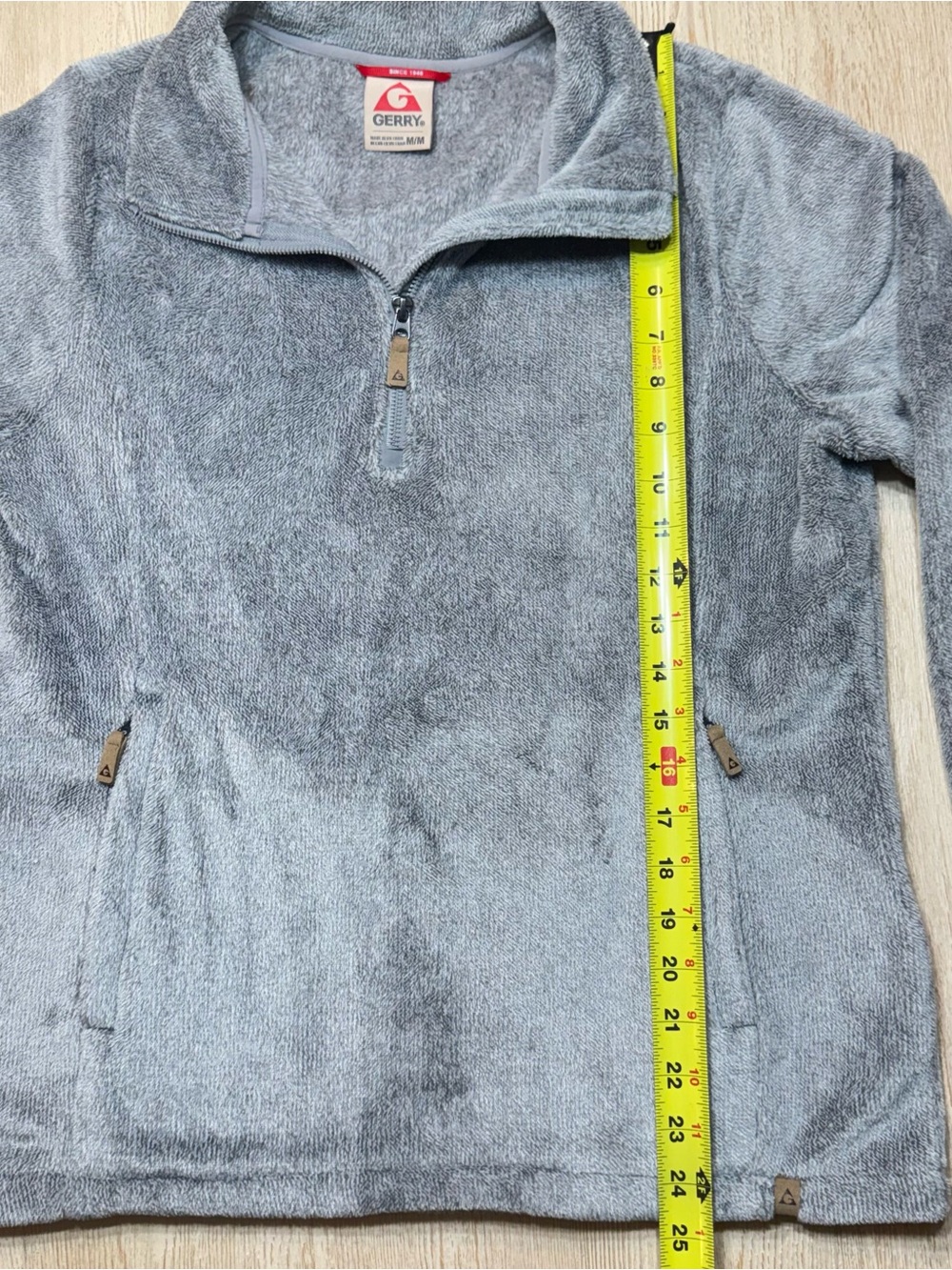 Gerry Gray Fleece Quarter Zip Pullover Jacket Size M Cozy Outdoor - Picture 6 of 8